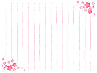 桜の花の便箋　縦書き　よこ用紙 - obrazy, fototapety, plakaty