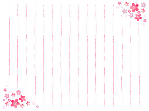 桜の花の便箋 縦書き よこ用紙 Stock ベクター Adobe Stock