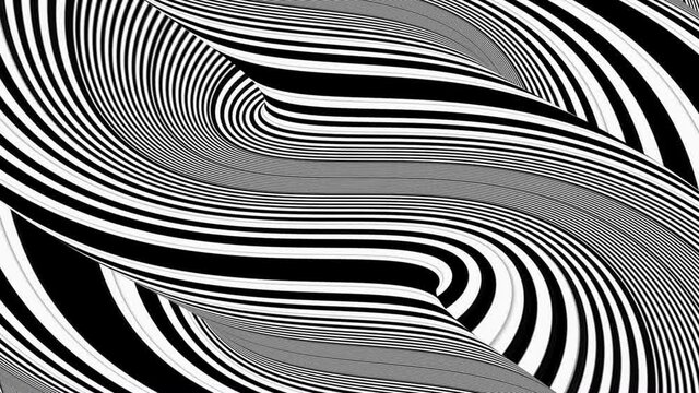 Hypnotic Psychedelic Motion Movement Black And White Rotating Twister Geometric Shape (full HD 1920x1080 30Fps).