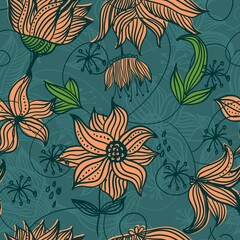 Vector Abstract elegance seamless pattern with floral background.