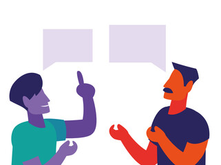 Men with positive thoughts and messages