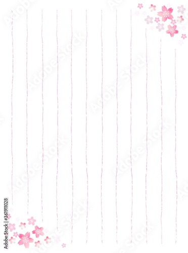 桜の花の便箋 縦書き たて用紙 Blossom Wall Mural Bloss ぐぅい ん