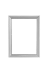 White wood picture frame isolated on a white background