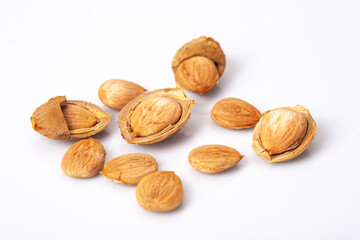 apricot kernel isolated on white background
