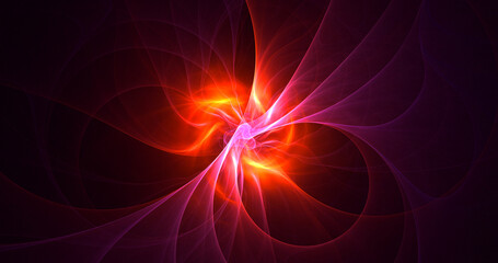 3D rendering abstract red fractal light background