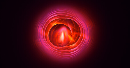 3D rendering abstract red fractal light background