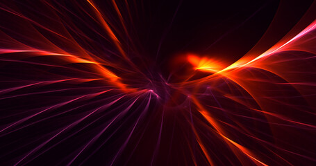 3D rendering abstract red fractal light background