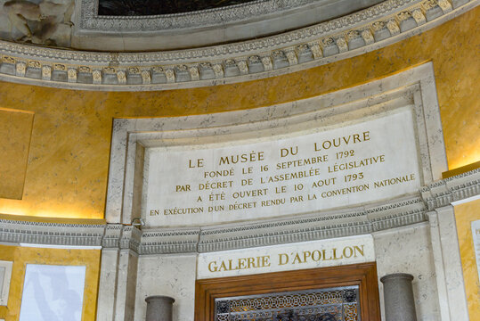 PARIS - APRIL 2, 2018: Apollon's gallery in Louvre, the world's largest art museum and a historic monument in Paris, France