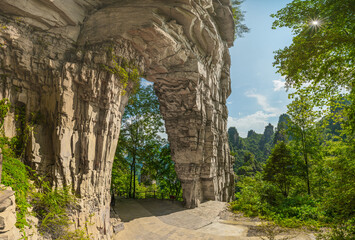 Naklejka premium Asian tourist attraction, traveling in China Zhangjiajie National Forest Park.