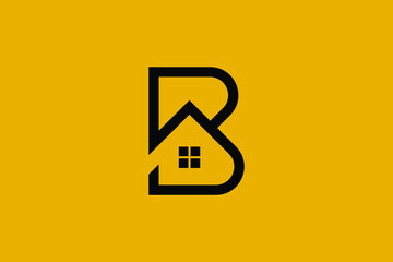 Logo design of B BB in vector for construction, home, real estate, building, property. Minimal awesome trendy professional logo design template on black background. © FinalDesignz