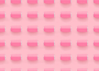 Seamless pattern aluminum pink can mockup on pink background.
