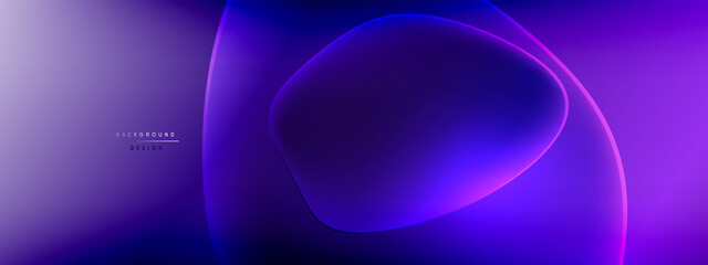 Vector abstract background - liquid bubble shapes on fluid gradient with shadows and light effects. Shiny design template for text