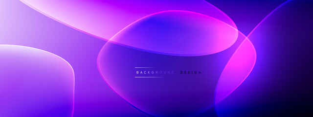 Vector abstract background - liquid bubble shapes on fluid gradient with shadows and light effects. Shiny design template for text