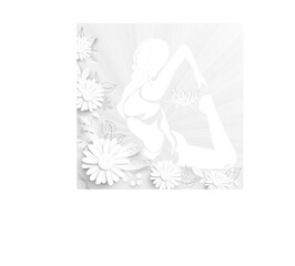 Yoga. Person relaxing in lotus pose. Meditation. 