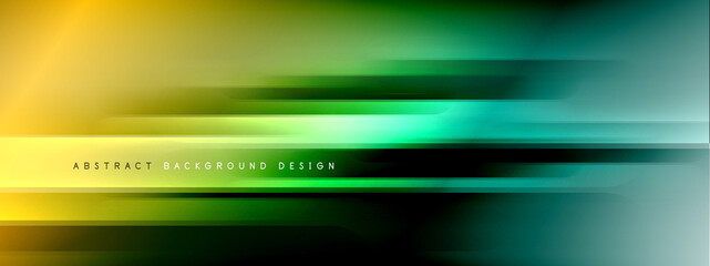 Motion concept neon shiny lines on liquid color gradients abstract backgrounds. Dynamic shadows and lights templates for text