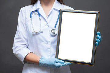 Physician medical worker award diploma certificate template.
