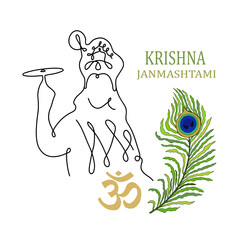 Krishna holds the Sudarshana Chakra.