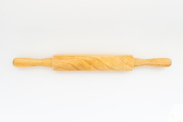 wooden rolling pin on a white background