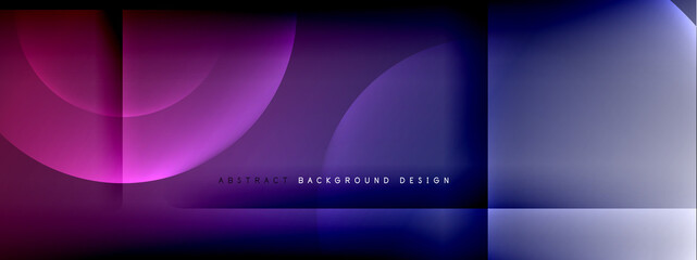 Vector abstract background - circle and cross on fluid gradient with shadows and light effects. Techno or business shiny design templates for text
