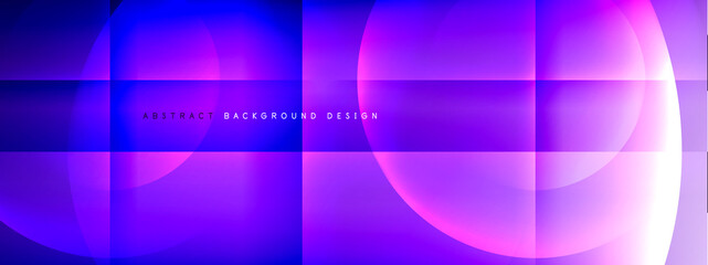 Vector abstract background - circle and cross on fluid gradient with shadows and light effects. Techno or business shiny design templates for text