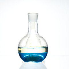 Glass flask with a chemical reagent.