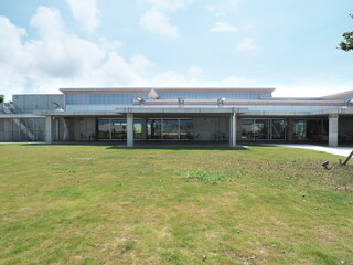 Fototapeta na wymiar Okinawa,Japan-June 23, 2020: Miyako Shimojishima Airport Terminal for Domestic flight 