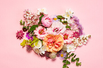 nice flowers on the pink background