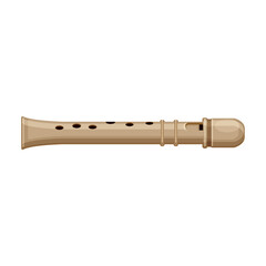 Flute vector icon.Cartoon vector icon isolated on white background flute.