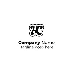 monogram hc logo design vector illustration