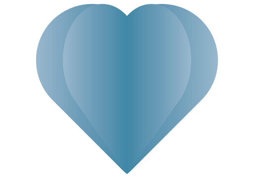 Coraz&oacute;n azul en un fondo blanco.