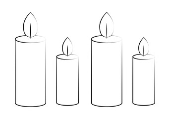 Icono negro de velas encendidas. 