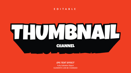 White Funny Thumbnail Channel Text Effect Editable Premium Vector