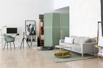 Interior of photo studio with modern equipment