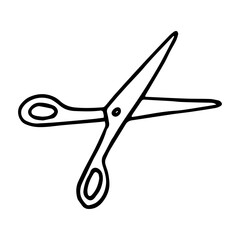 doodle hand-drawn scissors open