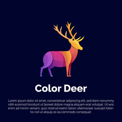 colorful deer logo template. Suitable for Creative Industries, Companies, Multimedia, Entertainment, Education, Shops and other related businesses.