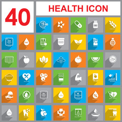medical set icon, health icon vector