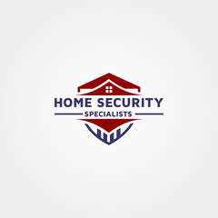 Home Security Vector Logo Design with Red color Template
