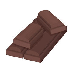 Chocolate vector icon.Cartoon vector icon isolated on white background chocolate.