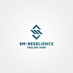 Letter SM vector logo design template