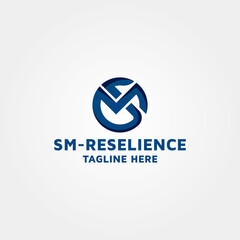 Letter SM vector logo design