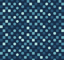 Geometric seamless repeating pattern of squaers and circles