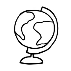 doodle hand-drawn school globe