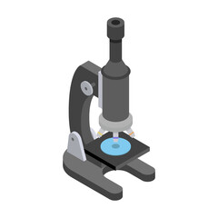 Microscope vector icon.Isometric vector icon isolated on white background microscope.