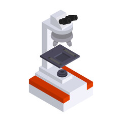 Microscope vector icon.Isometric vector icon isolated on white background microscope.