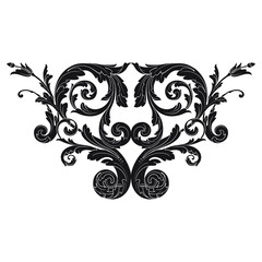 Vintage Ornament Element in baroque style with filigree and floral engrave the best situated for create frame, border, banner. It's hand drawn foliage swirl like victorian or damask design arabesque.
