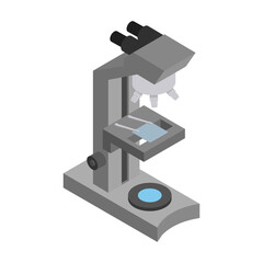Microscope vector icon.Isometric vector icon isolated on white background microscope.