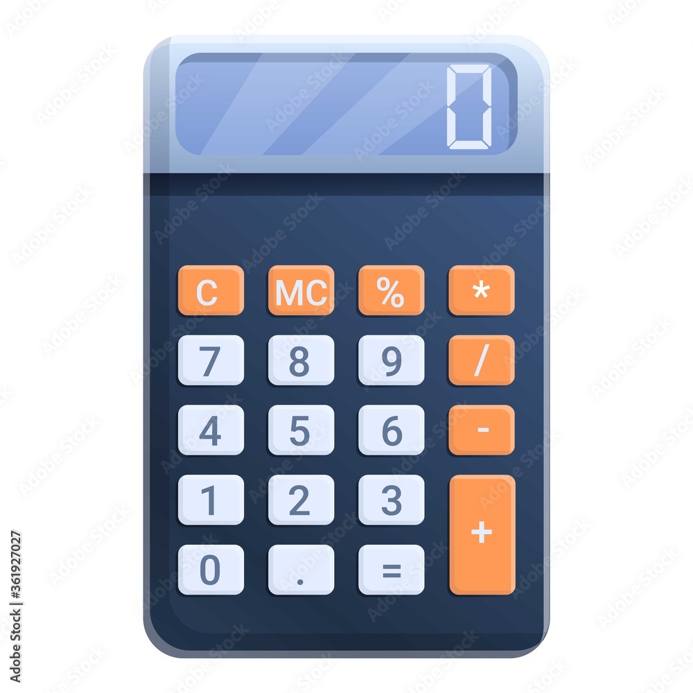 Poster calculator icon. cartoon of calculator vector icon for web design isolated on white background