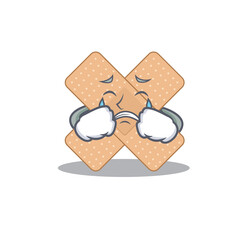 Caricature design style of cross bandage with a sad face