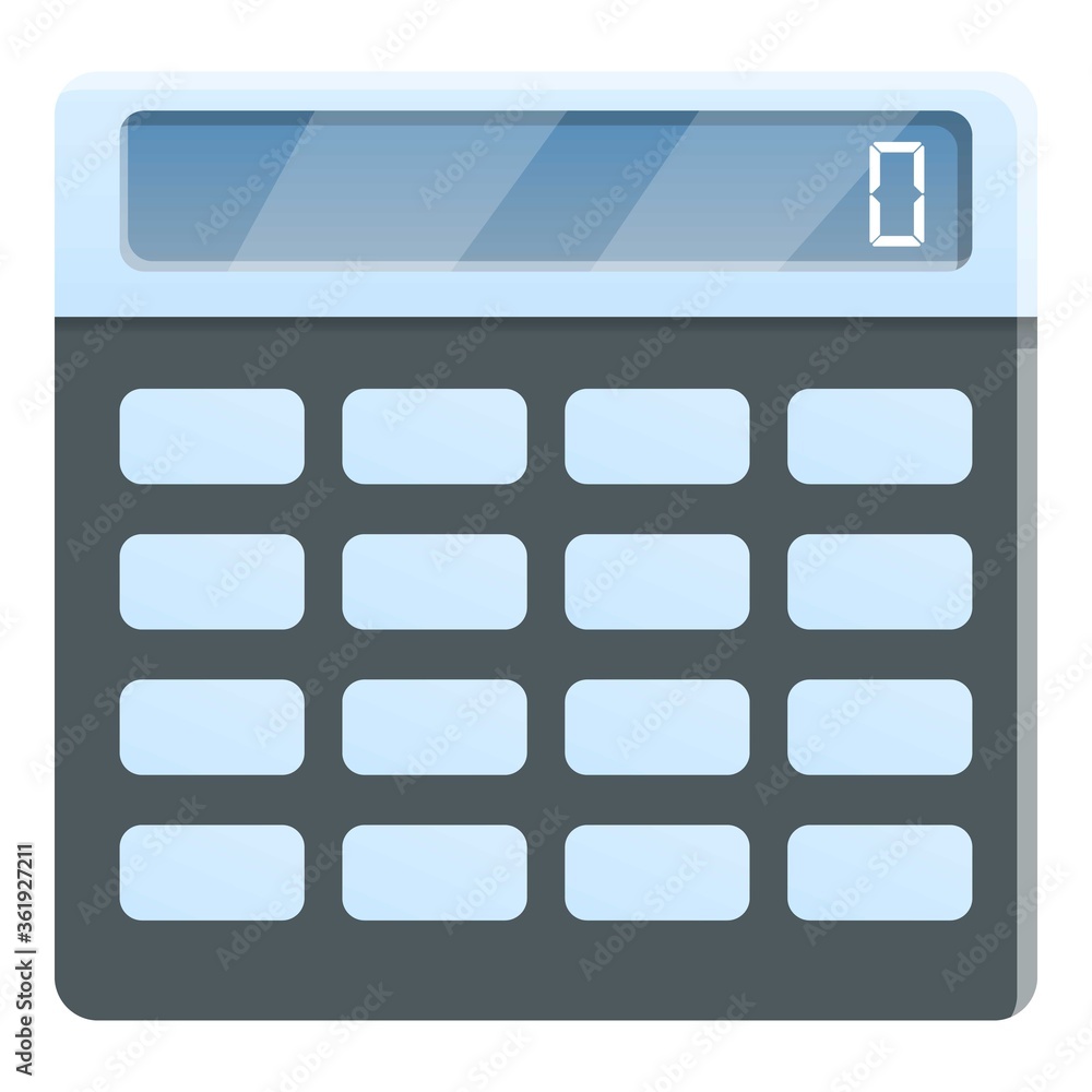 Poster math calculator icon. cartoon of math calculator vector icon for web design isolated on white backgr