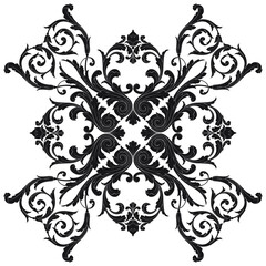 Vintage Ornament Element in baroque style with filigree and floral engrave the best situated for create frame, border, banner. It's hand drawn foliage swirl like victorian or damask design arabesque.